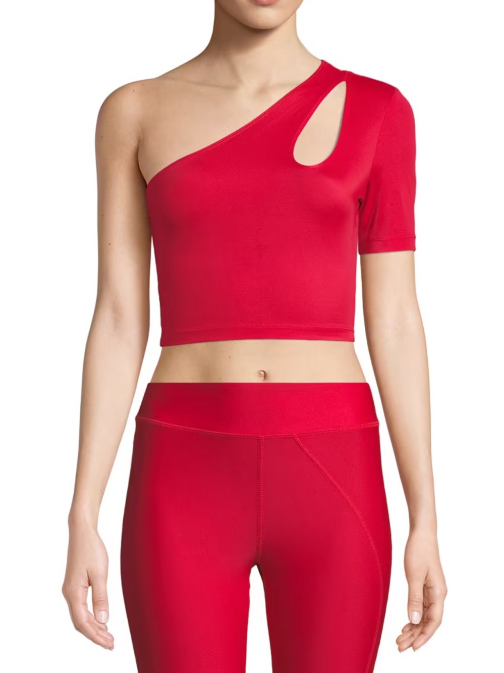 CUSHNIE
Binx One-Shoulder Cutout Crop Top